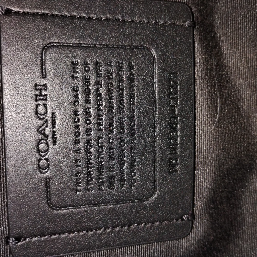 Coach Ethan Slim Pebbled Black Leather Briefcase with Shoulder Strap - Picture 8 of 16